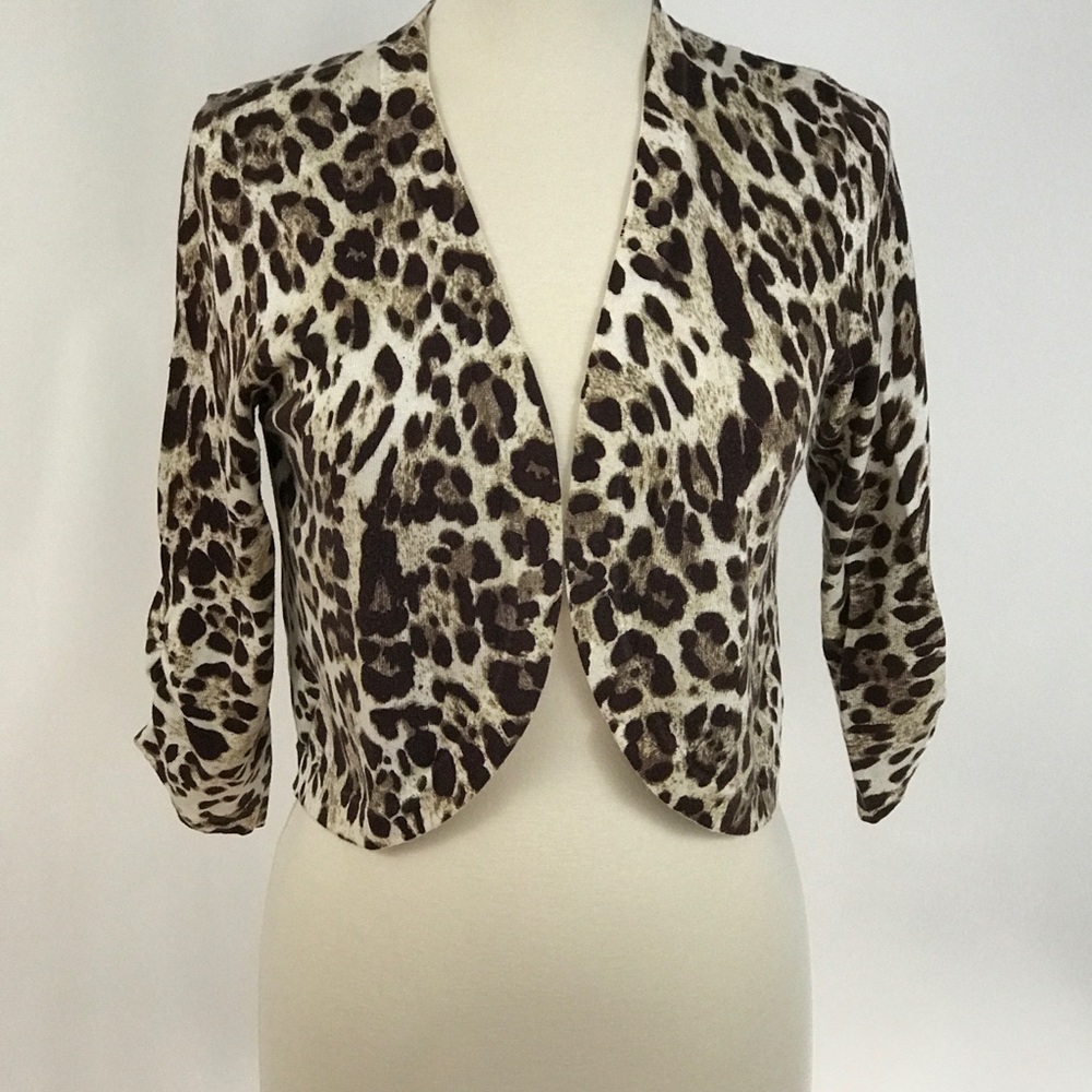 Chico's animal print shrug 3/4 sleeves